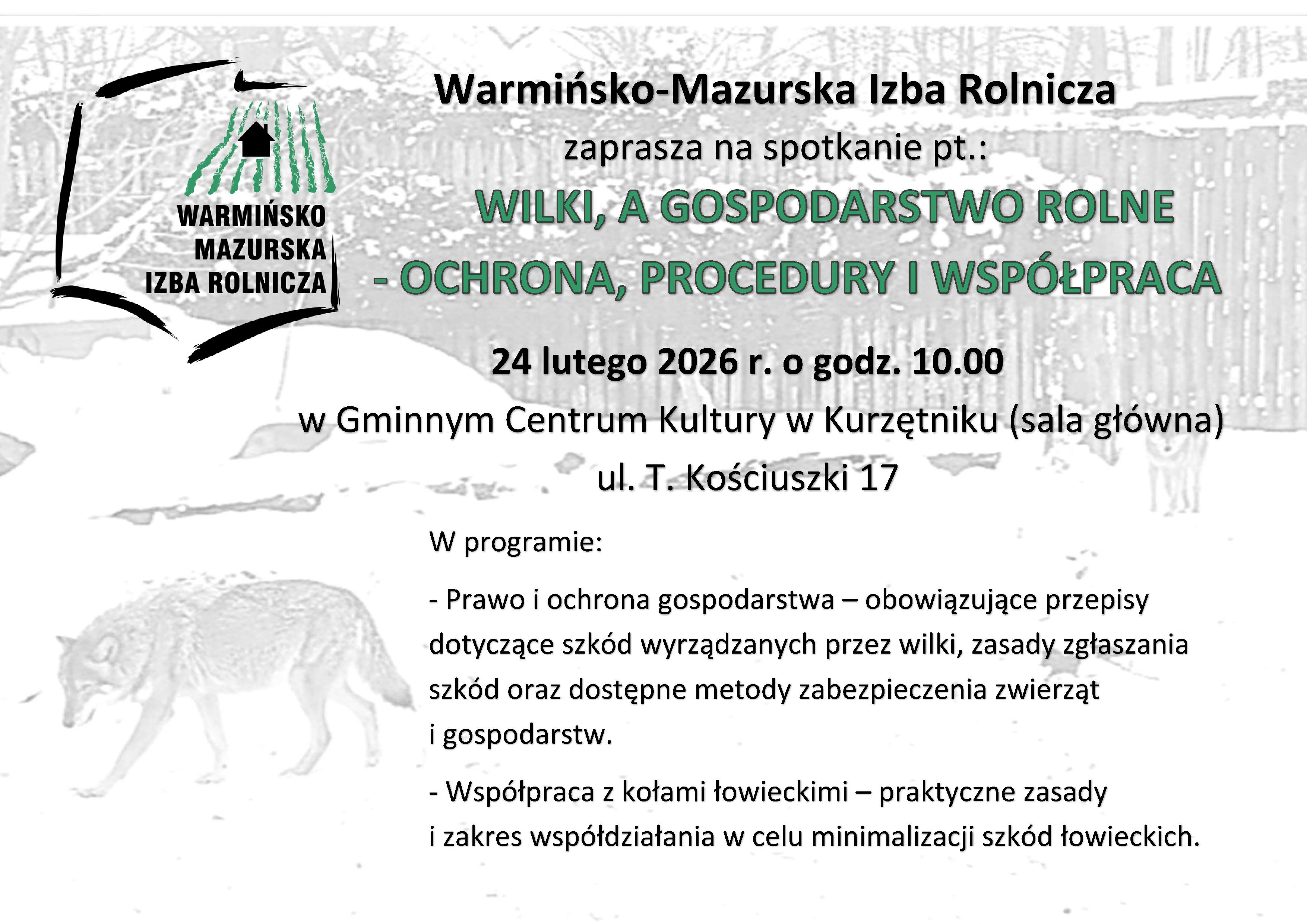 Ilustracja do informacji: Wilki, a gospodarstwa rolne - ochrona, procedury, współpraca